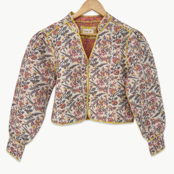 NWOT LLANI x Free People Sofi Reversible Floral Jacket | Small | Ivory/Coral - Picture 8 of 15